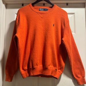 EUC Polo by Ralph Lauren Men's Orange Crewneck Sweater Size Large